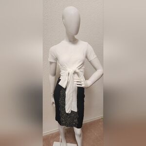 Modern Citizen White Short Sleeve Tie-Front Top